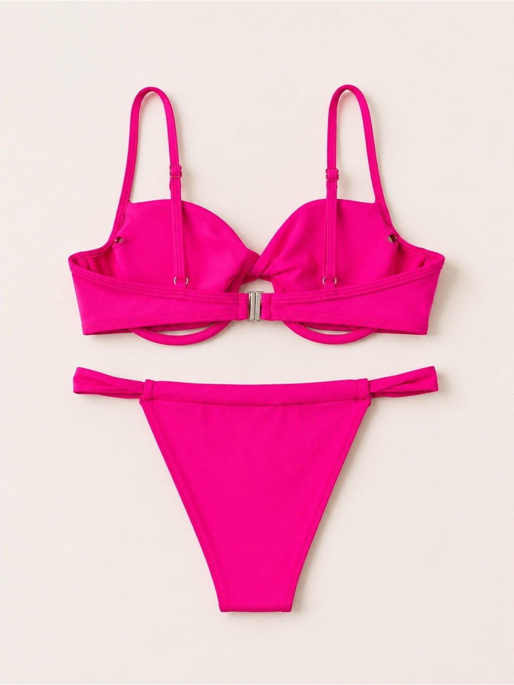 Pink Underwire Thong Bikini Set - Picture 3 of 7
